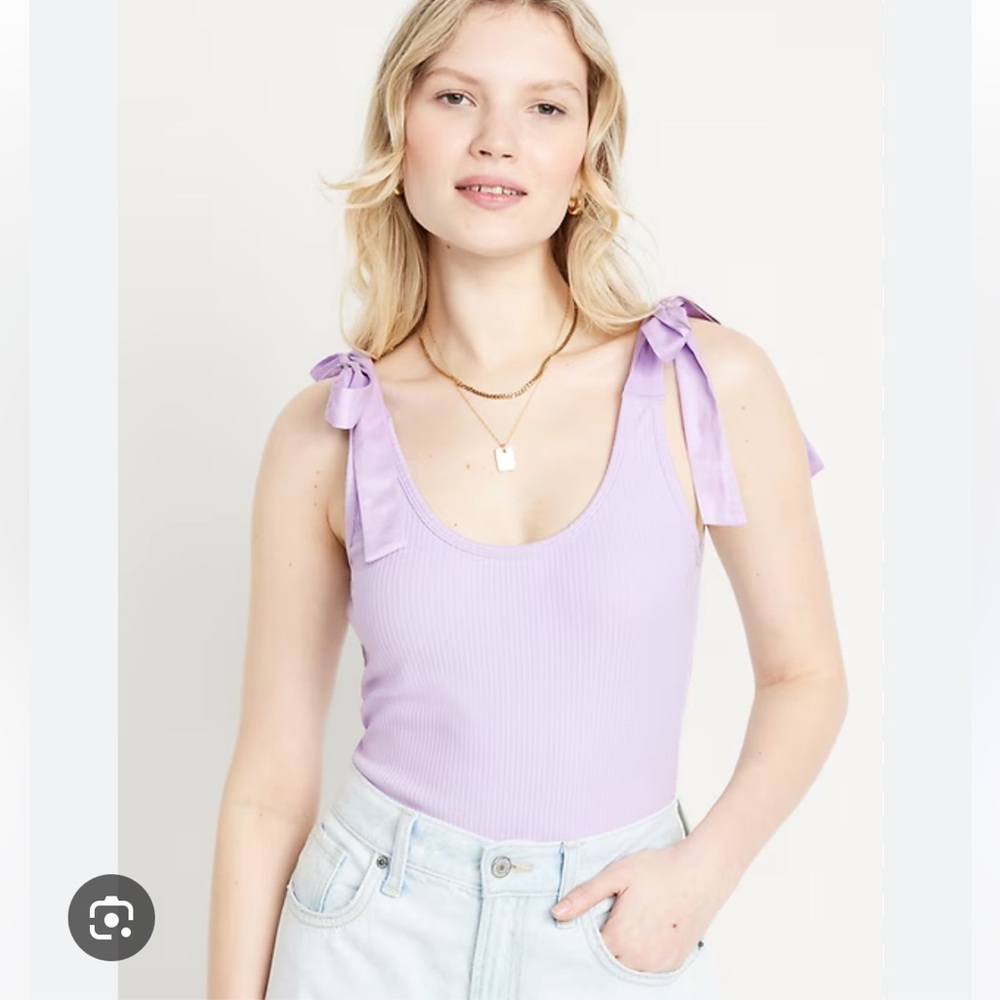NWT Old Navy Tie-Strap Tank Top Bodysuit, Lavender, M
